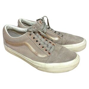 Vans Off the Wall sneakers classic gray rose gold lace up size 8.5 US women’s